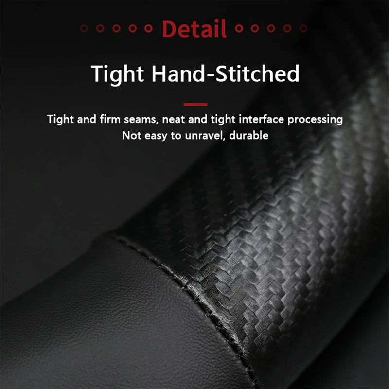 Car Carbon Fiber Leather Steering Wheel Cover For Volvo XC40 XC60 XC70 XC90 S40 S60 S80 S90 V40 V60 V70 V90 C70 Auto Accessories