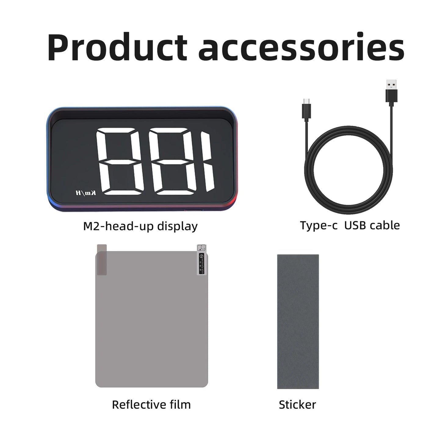 Car Head Up HD Display M2 GPS Speedometer Speed KMH Digital HUD Windshield Projector For All Cars Auto Electronics Accessories