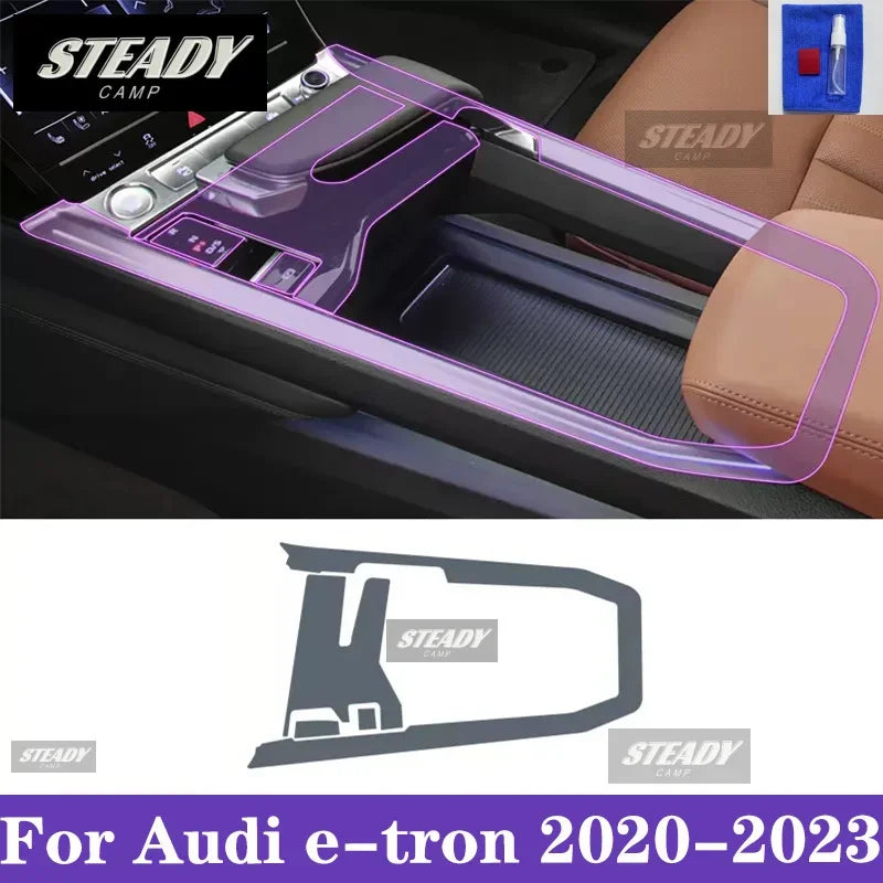 For Audi e-tron 2020-2023 Car interior Center console transparent TPU Paint protective film Anti scratch sticker LCD screen PPF