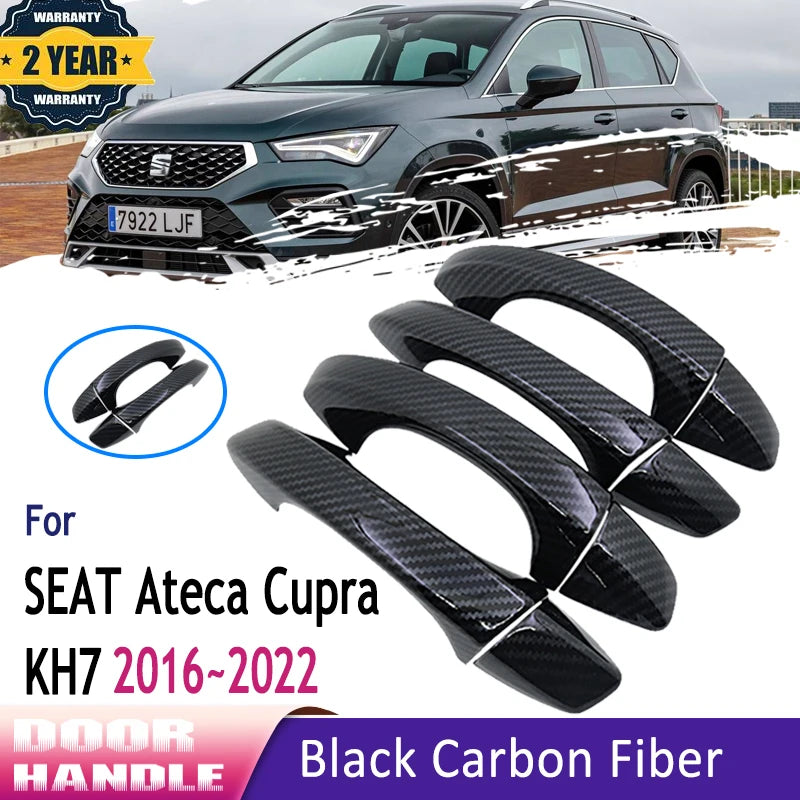 Door Handle Covers For SEAT Ateca 2022 Accessories Cupra KH7 2016 2017 2018 2019 2020 2021 Carbon Fiber Exterior Car Accessories