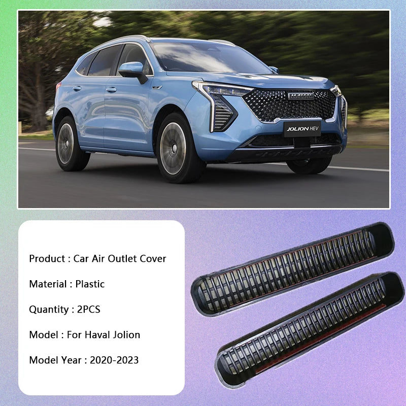 For Haval Jolion 2020 2021 2022 2023 Car Rear Seat Air Outlet Cover Trim Exhaust Conditioner Anti-Clogging Stickers Accessories