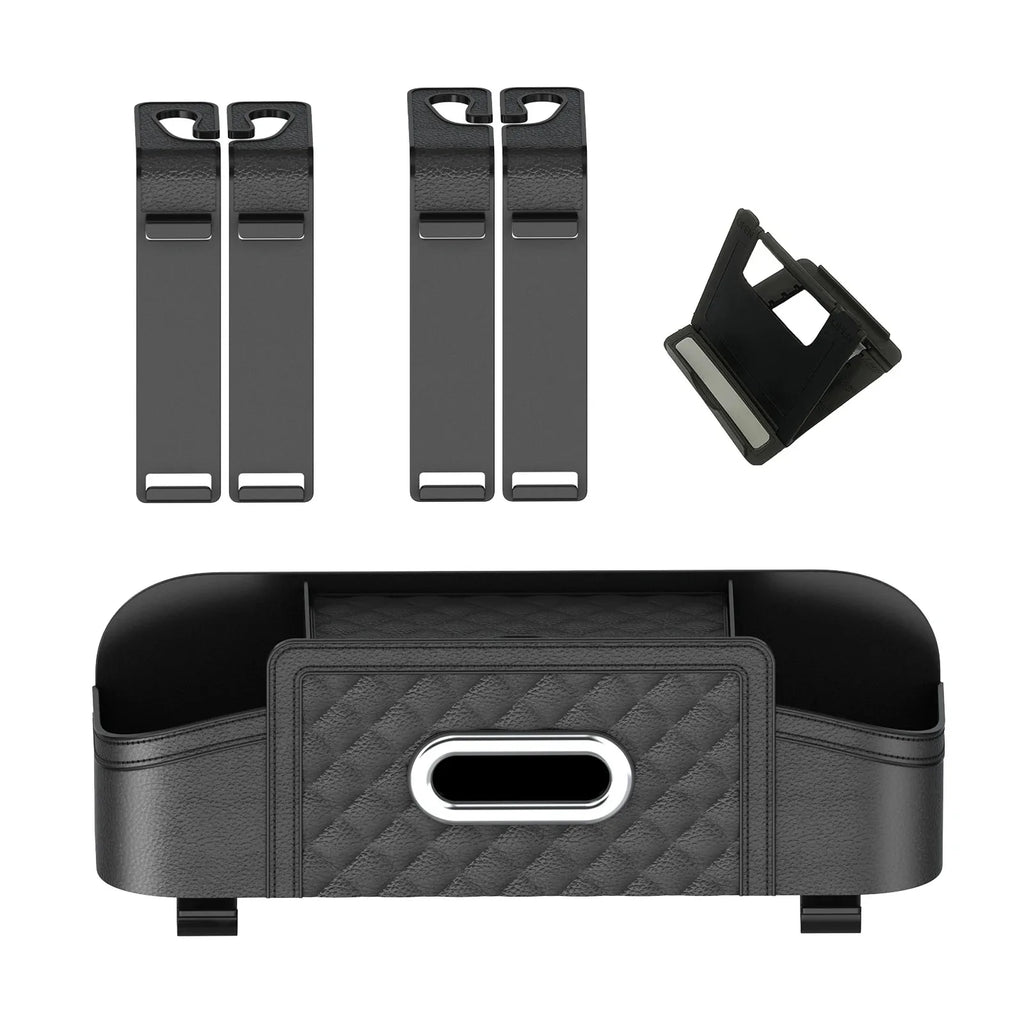 Car Backseat Organizer Storage Box with Hook Auto Interior Decoration Drink Cup Tissue Holder Travel Accessories