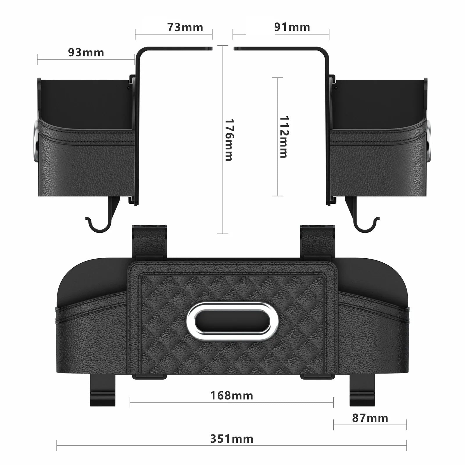 Car Backseat Organizer Storage Box with Hook Auto Interior Decoration Drink Cup Tissue Holder Travel Accessories