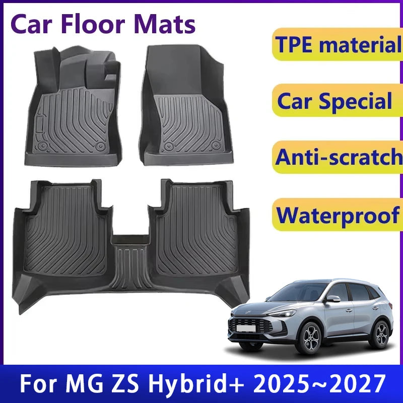 Car Floor Mats For MG ZS Hybrid+ ZS PRO MK2 2025 2026 2027 5seat Waterproof Pad Left Hand Driver Rug Foot Cover Auto Accessories