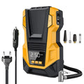 EAFC Car Tire Inflator Portable Air Compressor 150PSI Digital Air Pump AC220 DC12V with LED Light for Car Motorcycle Bicycle