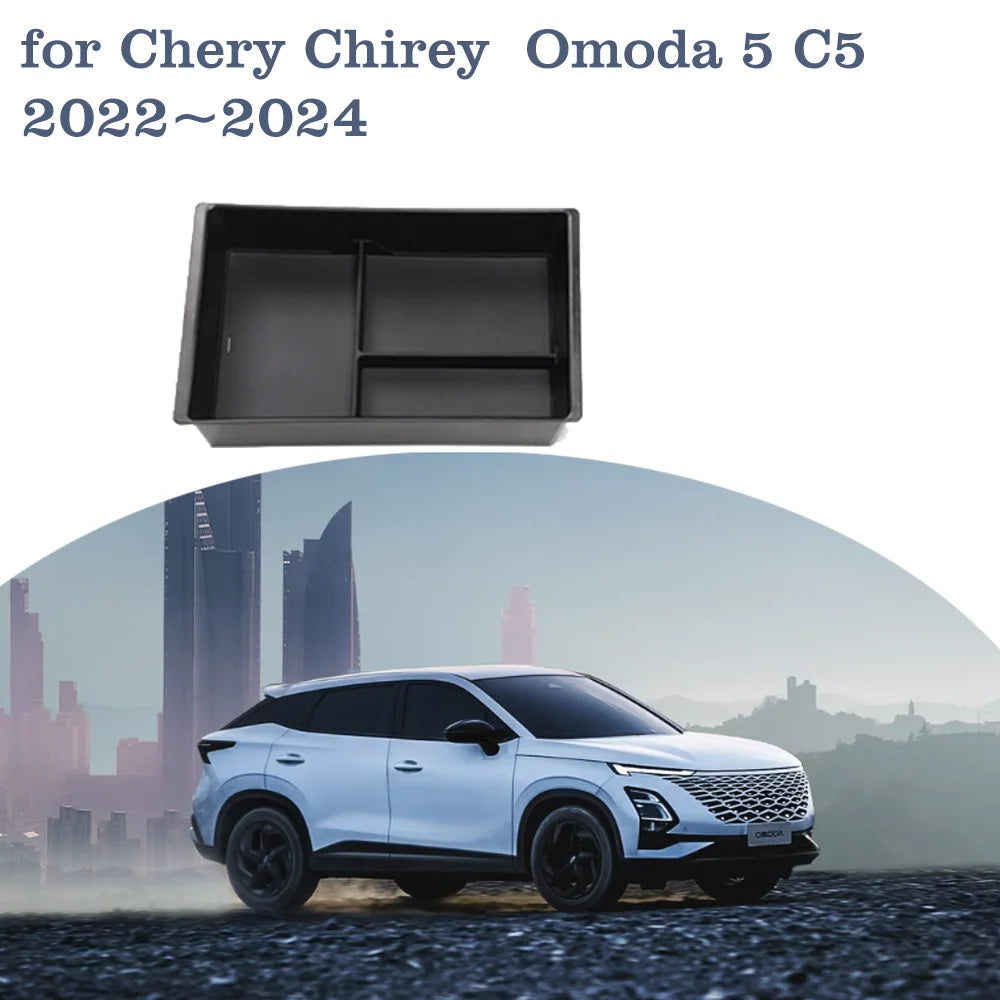 Car Organizer Box for Chery Chirey Omoda 5 C5 FX 2022~2024 2023 Armrest Storage Center Console Sundries Packing Tray Accessories