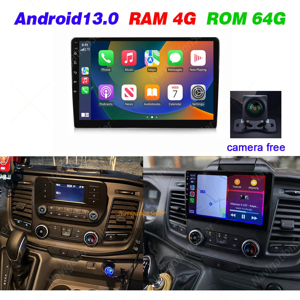 VIGOHI For Ford Transit Custom Pantalla 2018 2019 2020 2021 2022 2023 2024 Android Radio Carplay Multimedia Youtube Tiktok Wifi