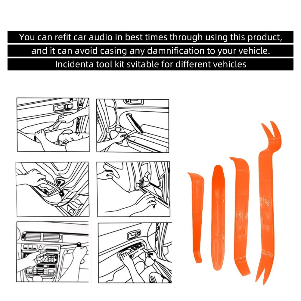 Car Repair Tool Kit Audio Disassembly Tool Pry Bar Door Panel Disassembly Interior Clip Rocker Crowbar Auto Hand Removal Tools