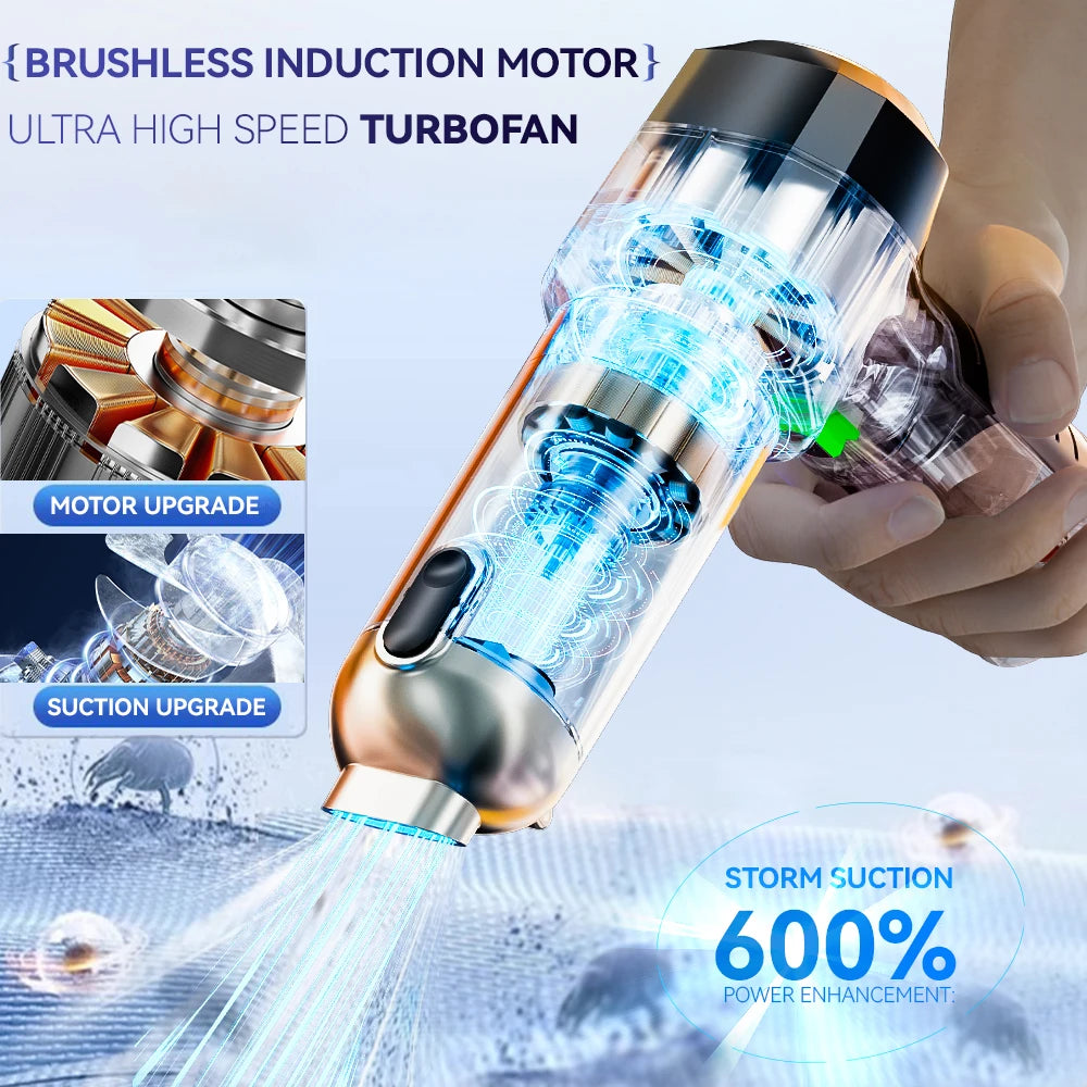 Car Vacuum Cleaner High Power Portable Handheld Wireless Brushless Motor Cleaning Machine Powerful Air Duster for Home Appliance
