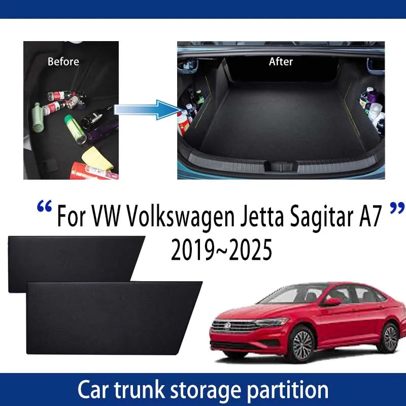 Car Accessories For VW Volkswagen Jetta Sagitar A7 2019~2025 Trunk Storage Partition Multifunction Storage Auto Interior Parts