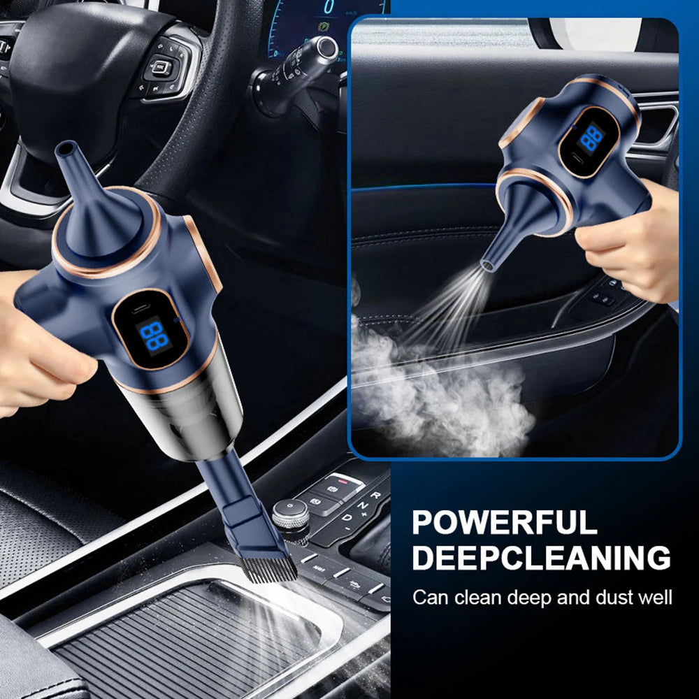 12V Car Vacuum Cleaner With With Display Screen Handheld Strong Suction 120W High Power Cleaning Appliance For volkswagen golf 5