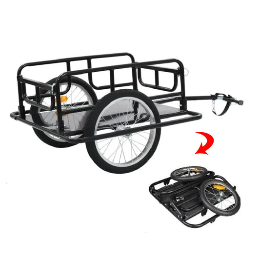 Foldable Cargo Bicycle Trailer Outdoor Riding Rear-Mounted Freight Truck Bucket Bicycle Traction Tool Truck For Carrying Luggage