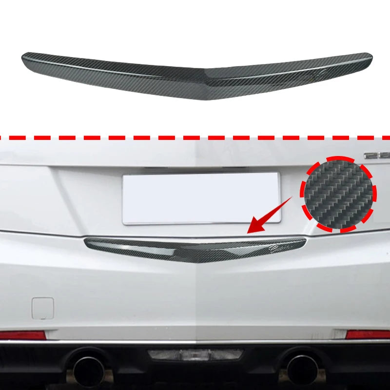 Car Exterior Accessories Real Carbon Fibre Trunk Trim Cover For Cadillac ATS ATSL ATSV