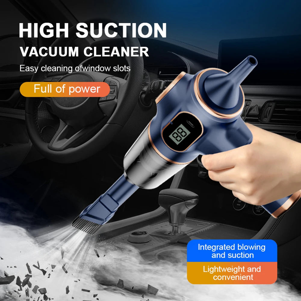 12V Car Vacuum Cleaner With With Display Screen Handheld Strong Suction 120W High Power Cleaning Appliance For volkswagen golf 5