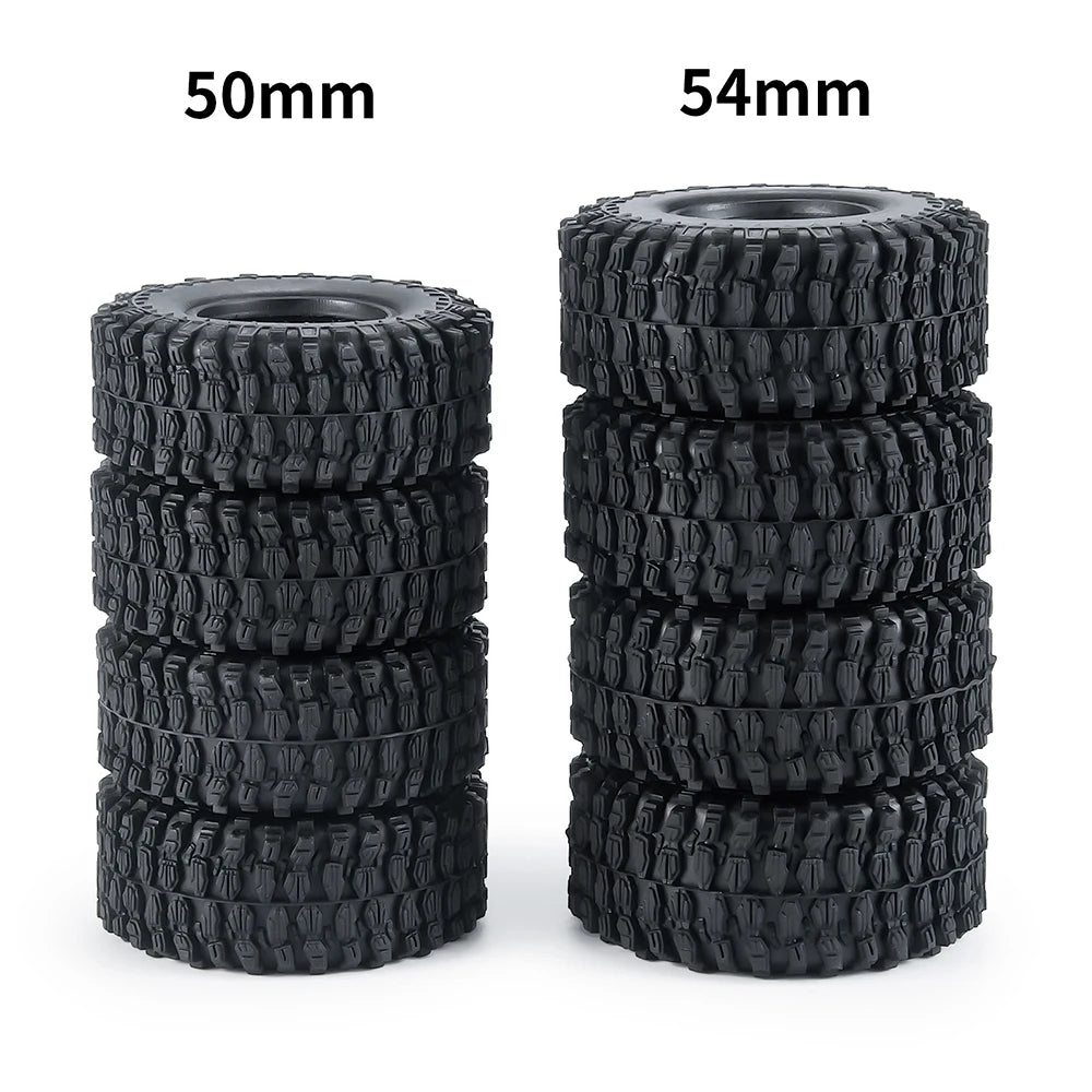 YEAHRUN 4PCS 1.0" Soft Rubber Tyres for 1/24 Axial SCX24, 1/18 TRX4M RC Micro Crawler Car Wheels Tires Parts