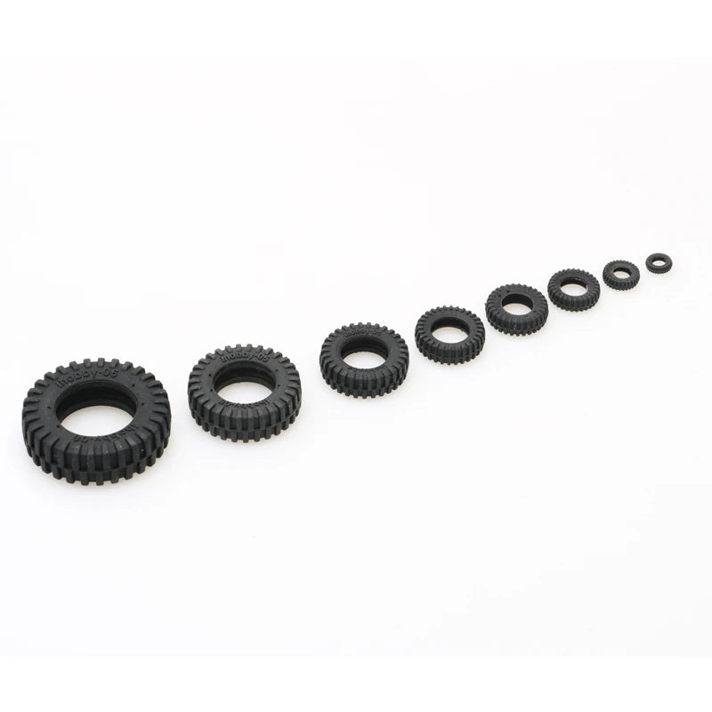 10PCS Mini Tires Diameter 10/20/24/32/40/50mm Emulated Tyres Black Micro Wheel for RC Fishing Bait Boat/RC Simulation Boat Parts