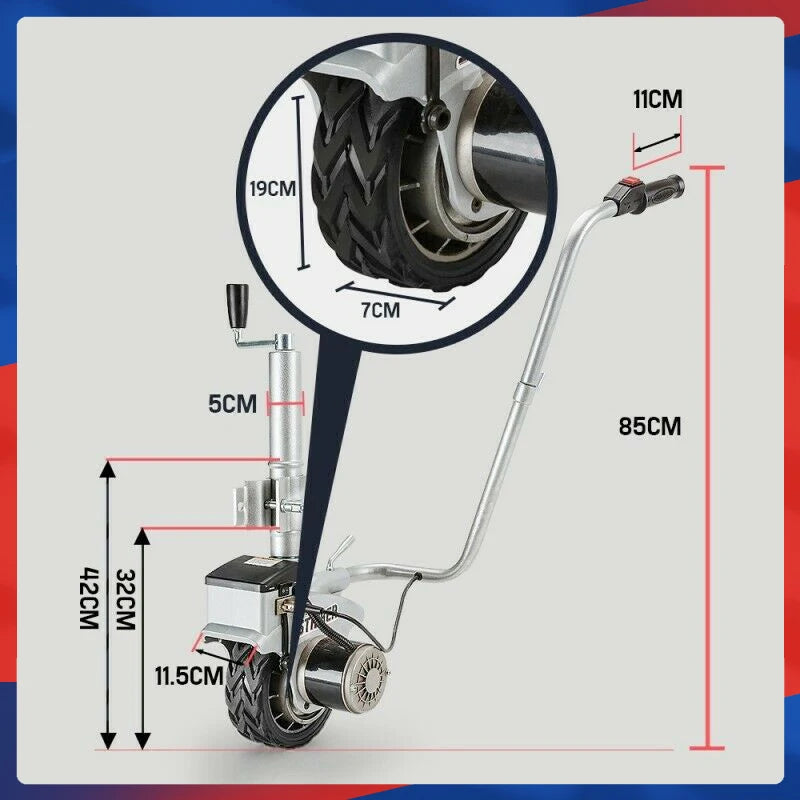 350W 12V Motorized Trailer Jack Caravan RV Boat Camper Mover Dolly Jockey Wheel Parts Accessories