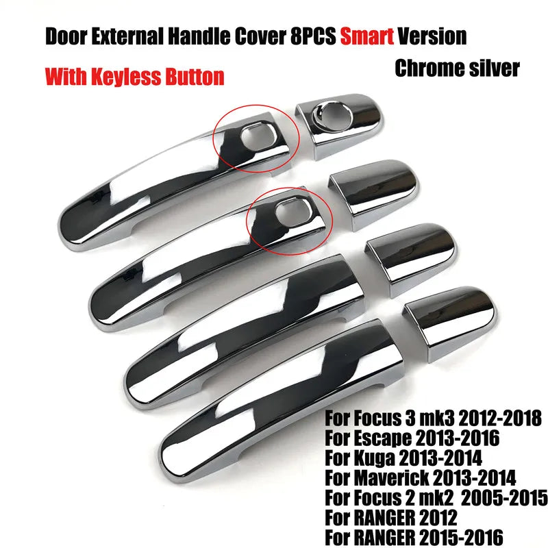 Accesorios de estilo de coche, cubierta decorativa para manija de puerta exterior de Ford Focus 2, 3, 4, MK2, MK3, MK4, Kuga, Escape, Maverick y Ranger.