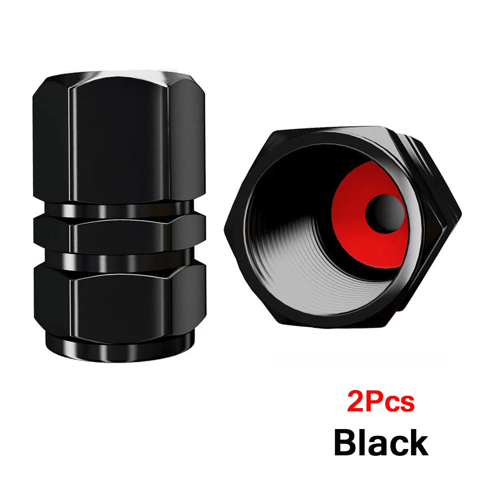 AUTCOAT Aluminum Alloy Car Wheel Tire Valve Caps Tyre Rim Stem Covers Car Dustproof Tire Cap For Cars Motorcycles Trucks Bikes