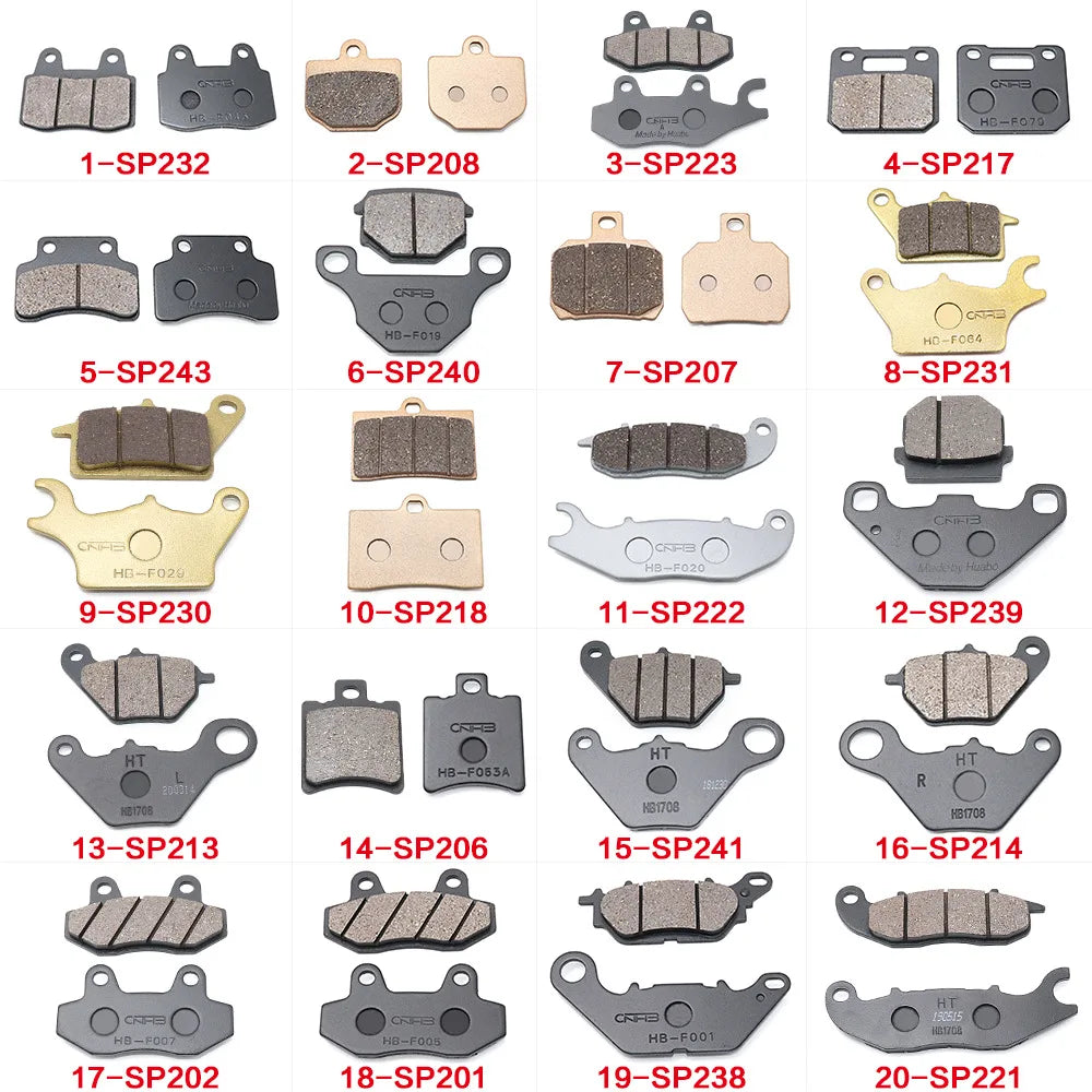 Motorcycle Brakes Front Rear Disc Brake Pads Shoes for 50cc 125cc 150cc 250cc CBR CRF CTCT CBX Scooter Moped