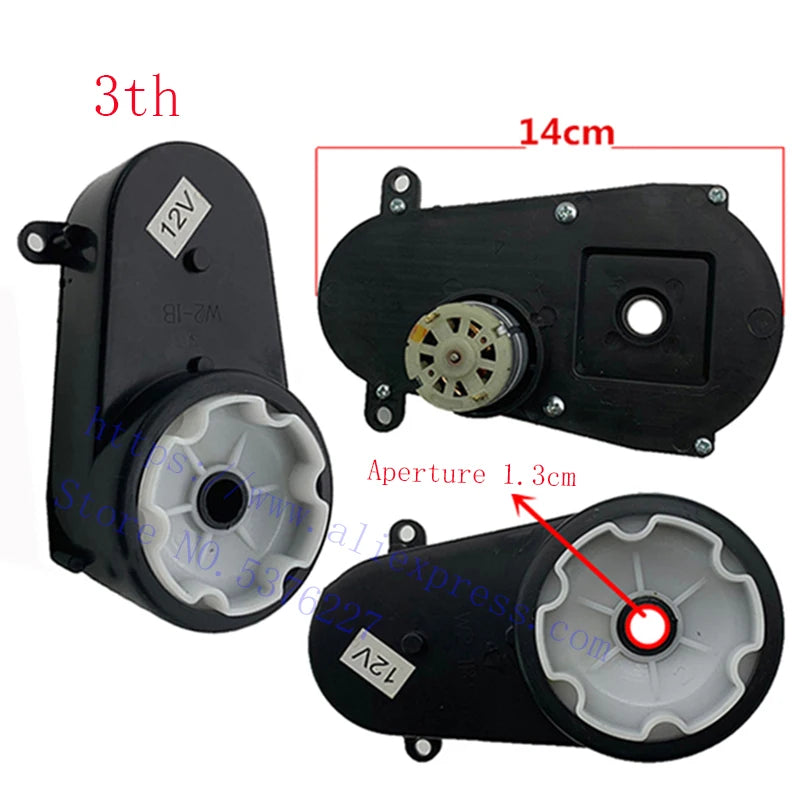 Children's electric car steering motor gear box RS280, 380/390 6V/12V motor remote control stroller accessories