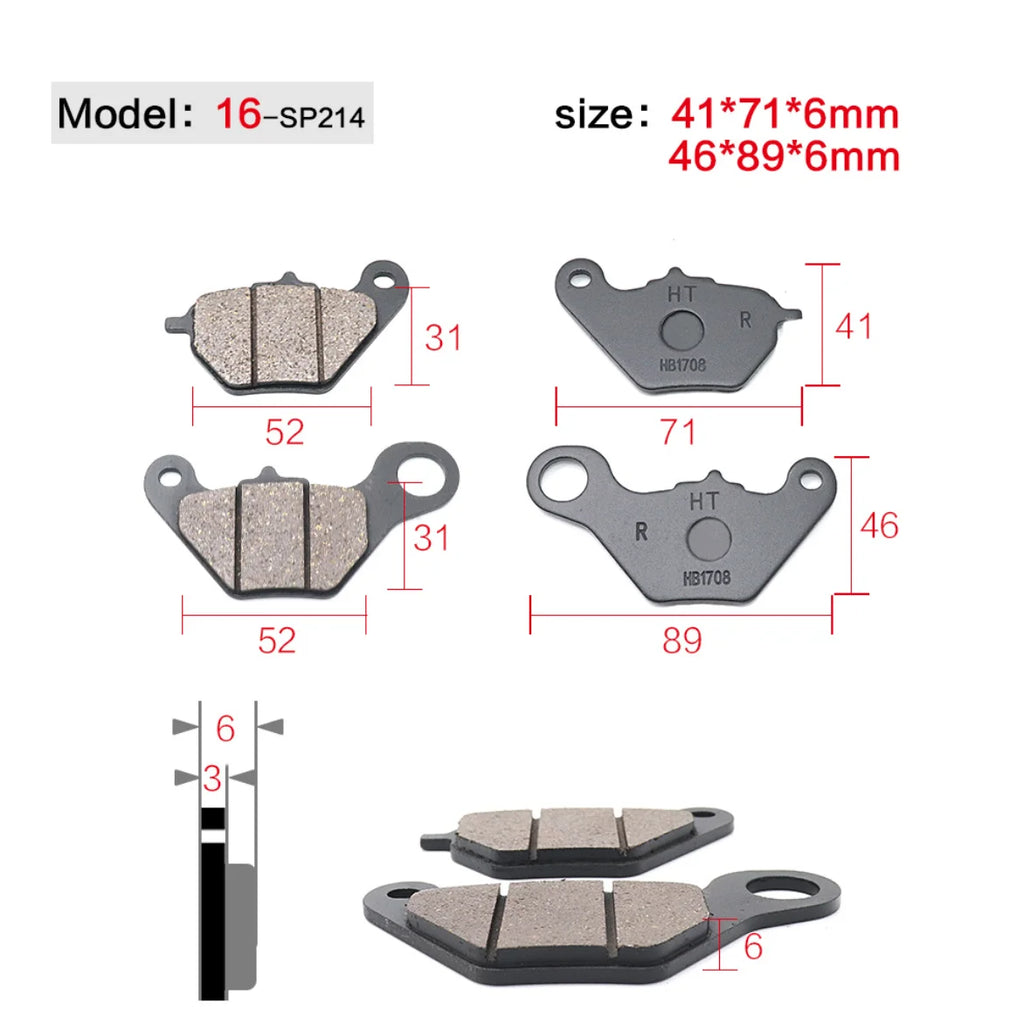 Motorcycle Brakes Front Rear Disc Brake Pads Shoes for 50cc 125cc 150cc 250cc CBR CRF CTCT CBX Scooter Moped