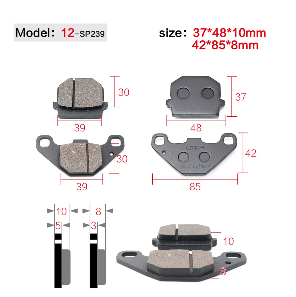 Motorcycle Brakes Front Rear Disc Brake Pads Shoes for 50cc 125cc 150cc 250cc CBR CRF CTCT CBX Scooter Moped