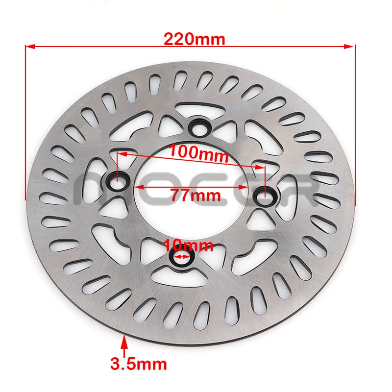 Motorcycle 220mm 190mm 130mm Front and Rear Disc Brake Discs Suitable for 50cc-125cc Off-Road Motorcycles ATVs and Karts