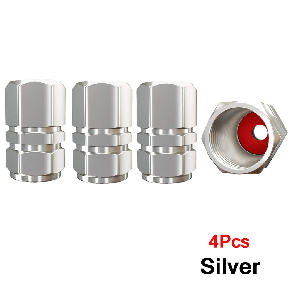 AUTCOAT Aluminum Alloy Car Wheel Tire Valve Caps Tyre Rim Stem Covers Car Dustproof Tire Cap For Cars Motorcycles Trucks Bikes