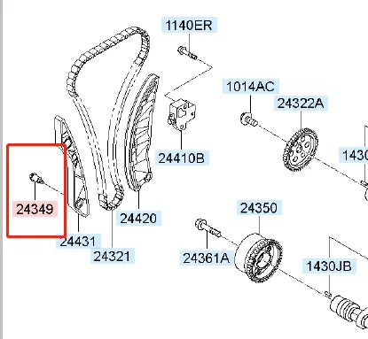 Timing Chain Timing Chain /Chain lock bolt + CVVT FOR Hyundai FOR KIA 1.4 1.6i G4FA G4FC CVVT Camshaft Adjusters