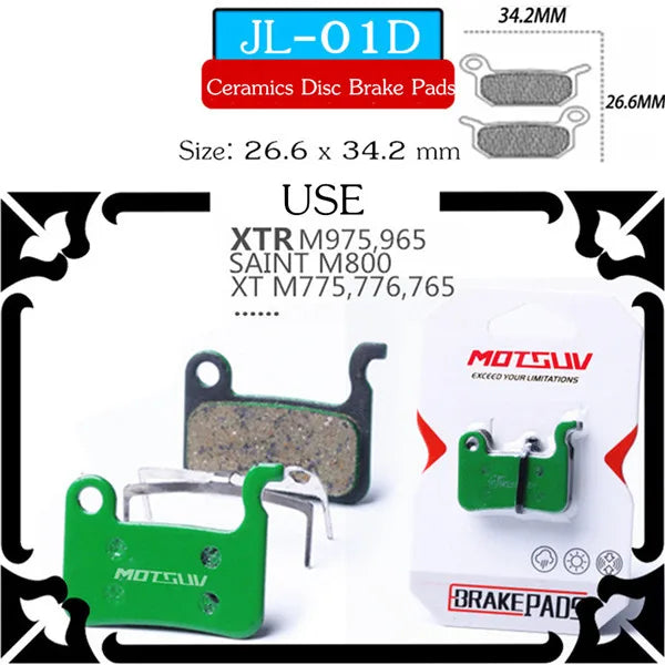 MOTSUV 4 Pairs Bicycle Ceramics Disc Brake Pads for MTB Hydraulic Disc Brake SHIMAN0 SRAM AVID HAYES Magura Formula Bicycle Pads