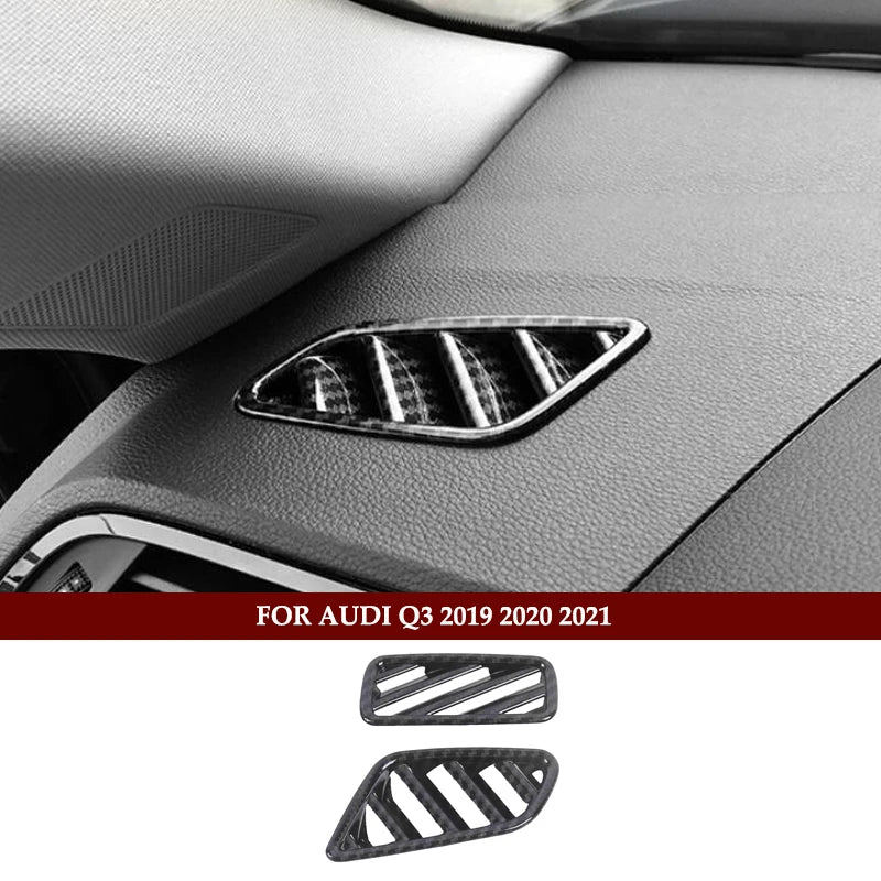 Car Styling Carbon fiber Multimedia Handrest Center Console Gear Shift Panel Cover Sticker For Audi Q3 2019 Interior Accessories
