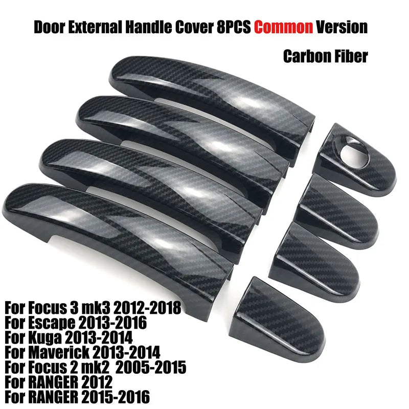 Accesorios de estilo de coche, cubierta decorativa para manija de puerta exterior de Ford Focus 2, 3, 4, MK2, MK3, MK4, Kuga, Escape, Maverick y Ranger.