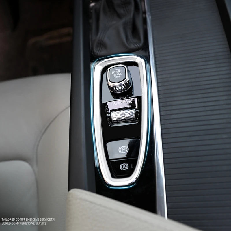 Center Console Car Armrest Gear Stall BrakeHand Frame Decoration Cover Trim Chrome NEW For Volvo XC90 XC60 S90 V90 V60 s60