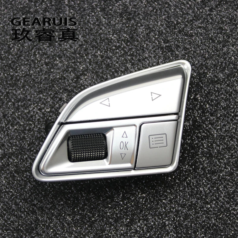 Car styling Atuo steering wheel switch buttons Trim Frame Covers stickers for Audi A6 A7 C7 S6 S7 RS6 RS7 Interior Accessories
