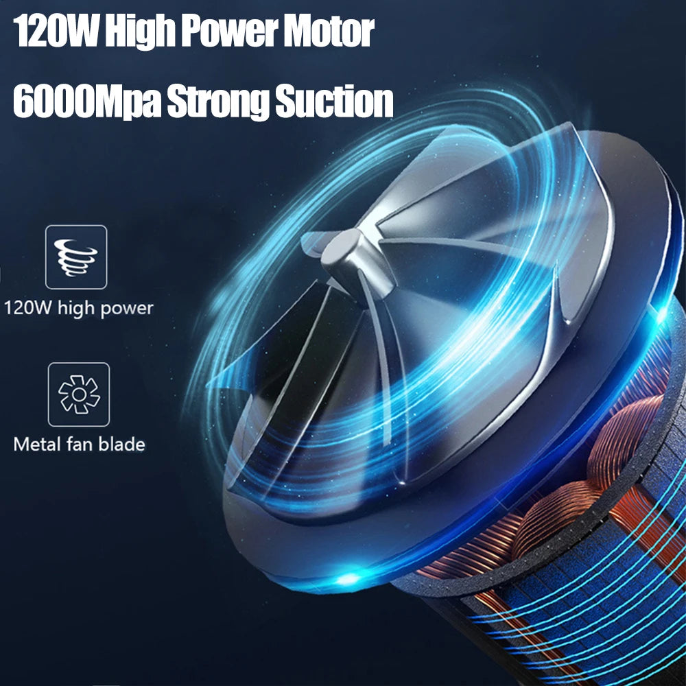 6KPa Handheld Car Vacuum Cleaner Cordless Handheld Mini Vacuum Cleaner Work with Car or Home Cleaning Wireless Auto Vacuum