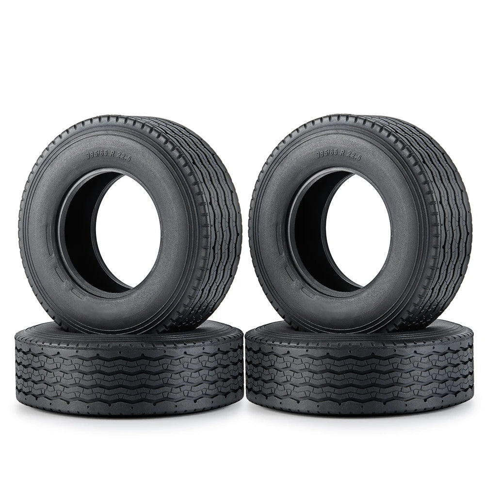 TRINOOD 1/2/4Pcs Rubber Tyre Wheel Tires for 1/14 Tamiya Truck Tractor Trailer Cargo Tow Drag Upgrade Parts
