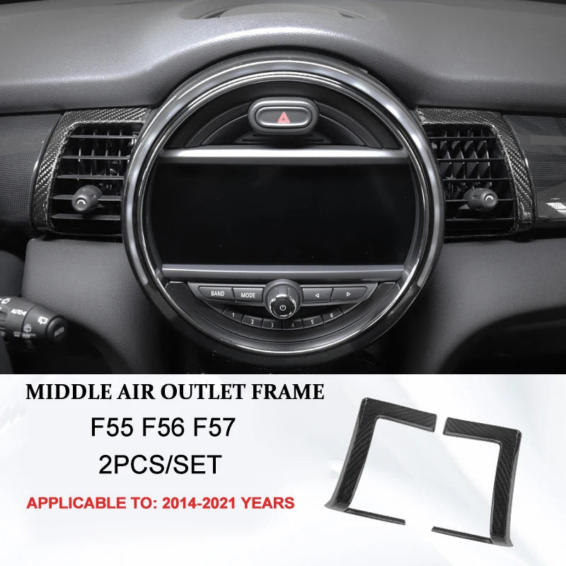 Car Interior Accessories For Mini Cooper F54 F55 F56 F57 F60 Real Carbon Fiber Decorative Cover Sticker Protective Auto Part