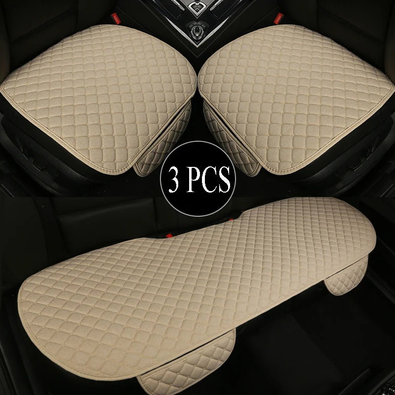 Car Seat Cover Accesorries Flax Summer Protect Cushion Protector Front Rear Full Set Vehicle Supplies Auto Interior Universal