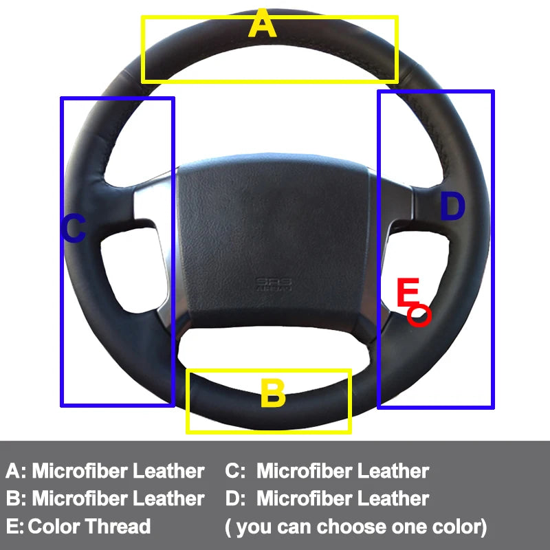Car Auto Steering-Wheel Cover Volant For Kia Sorento 2004 2005 2006 2007 2008 Stuurhoes Funda Volante Auto Car Accessories
