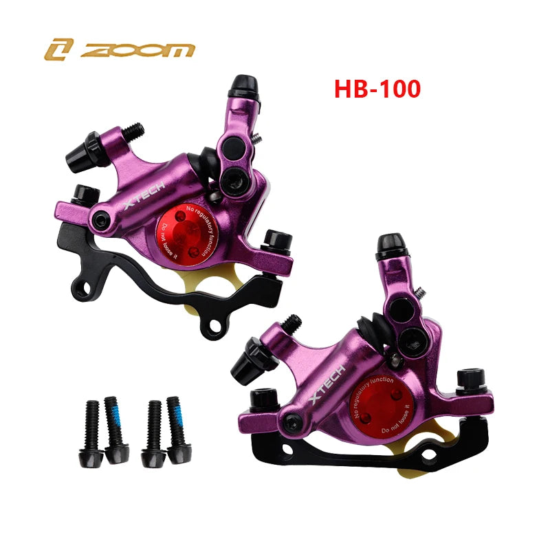 ZOOM HB100 MTB Hydraulic Brakes Set Bicycle Caliper Disc Brakes For Mountain Bike Pushes Caliper Piston Cycling With Rotor 160mm