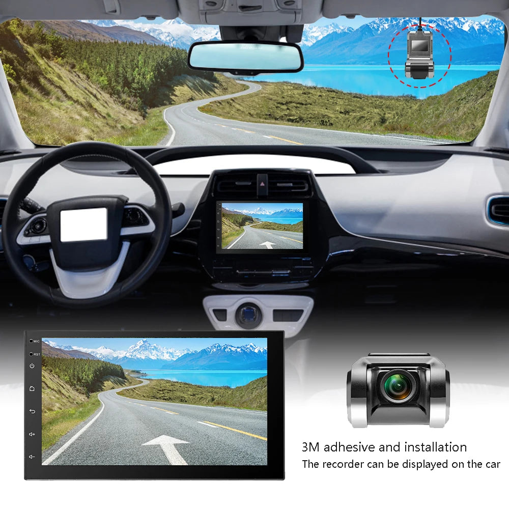 Podofo Dash Cam ADAS Car DVR  720P ADAS Dashcam DVRs Video HD USB TF Card Auto Recorder for Android Multimedia Player DVD