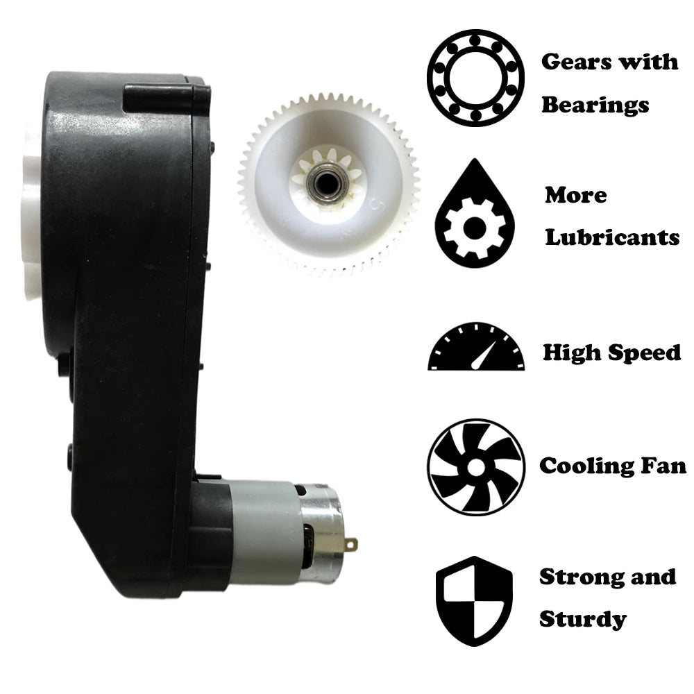 12V 24V Children Electric Ride on Toys Car Vehicle High speed High torque DC Motor Gearbox Engine Bearing Reducer Upgraded Parts