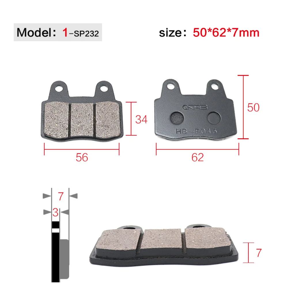 Motorcycle Brakes Front Rear Disc Brake Pads Shoes for 50cc 125cc 150cc 250cc CBR CRF CTCT CBX Scooter Moped