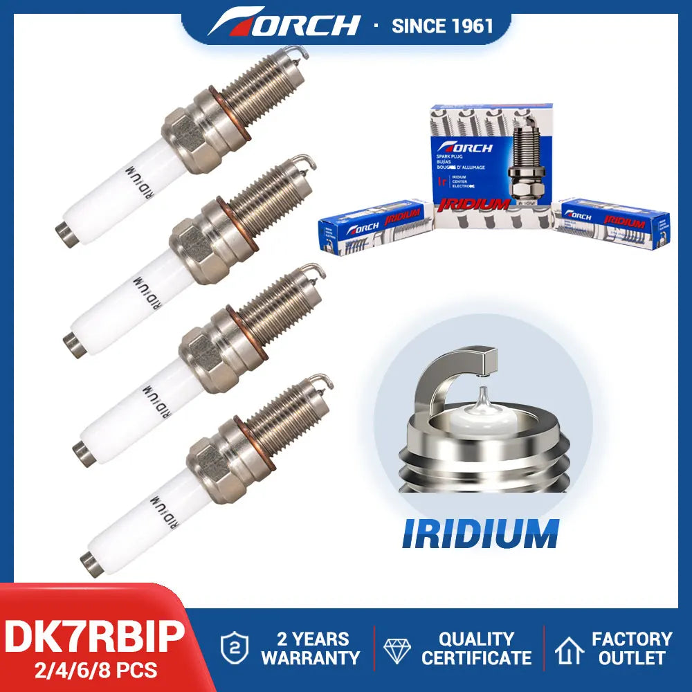 2-8PCS Iridium Platinum Spark Plugs TORCH DK7RBIP Replace for Candles 0241145515 VW 04E905601B 04E905612C PZKER7A8EGS