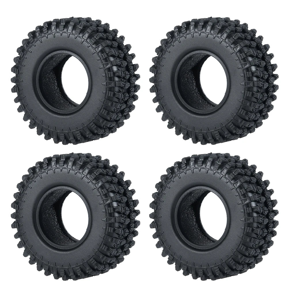 AXSPEED 4PCS 1.0 Inch Soft Rubber Tyres 50/54mm for 1/24 Axial SCX24, 1/18 TRX4M RC Micro Crawler Car Wheels Tires