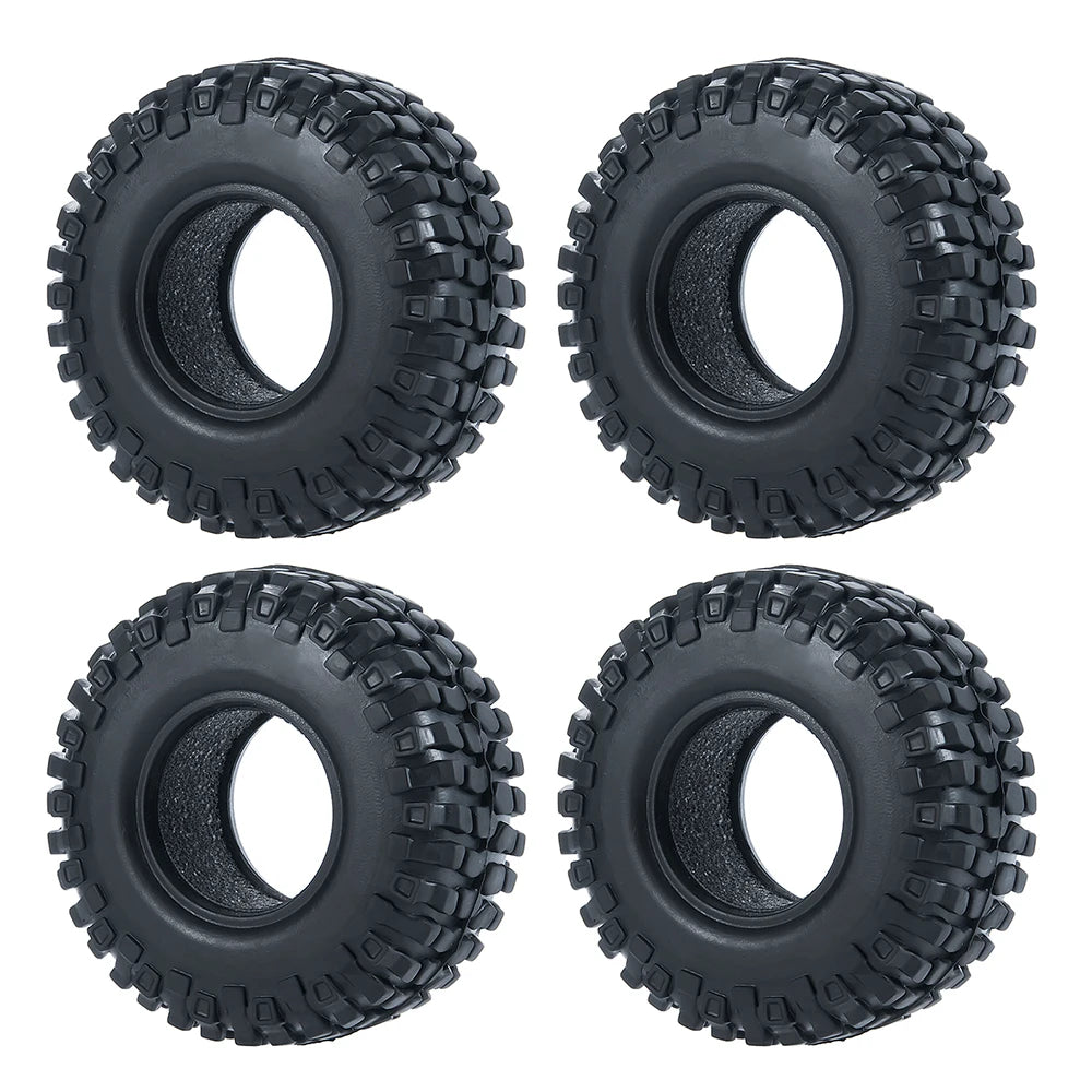 YEAHRUN 4PCS 1.0" Soft Rubber Tyres for 1/24 Axial SCX24, 1/18 TRX4M RC Micro Crawler Car Wheels Tires Parts