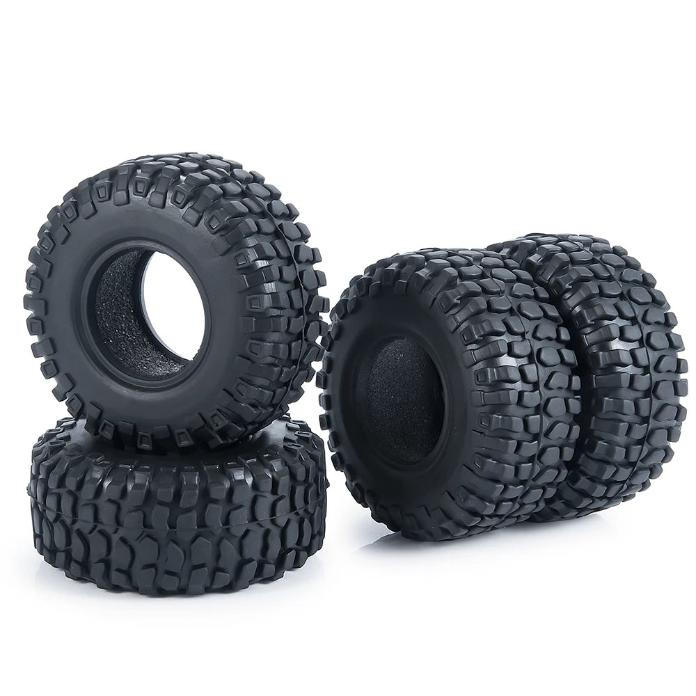 YEAHRUN 4PCS 1.0" Soft Rubber Tyres for 1/24 Axial SCX24, 1/18 TRX4M RC Micro Crawler Car Wheels Tires Parts