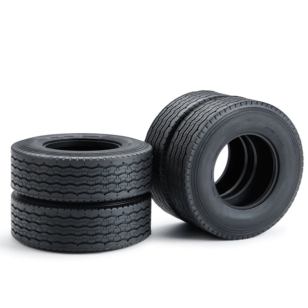 TRINOOD 1/2/4Pcs Rubber Tyre Wheel Tires for 1/14 Tamiya Truck Tractor Trailer Cargo Tow Drag Upgrade Parts