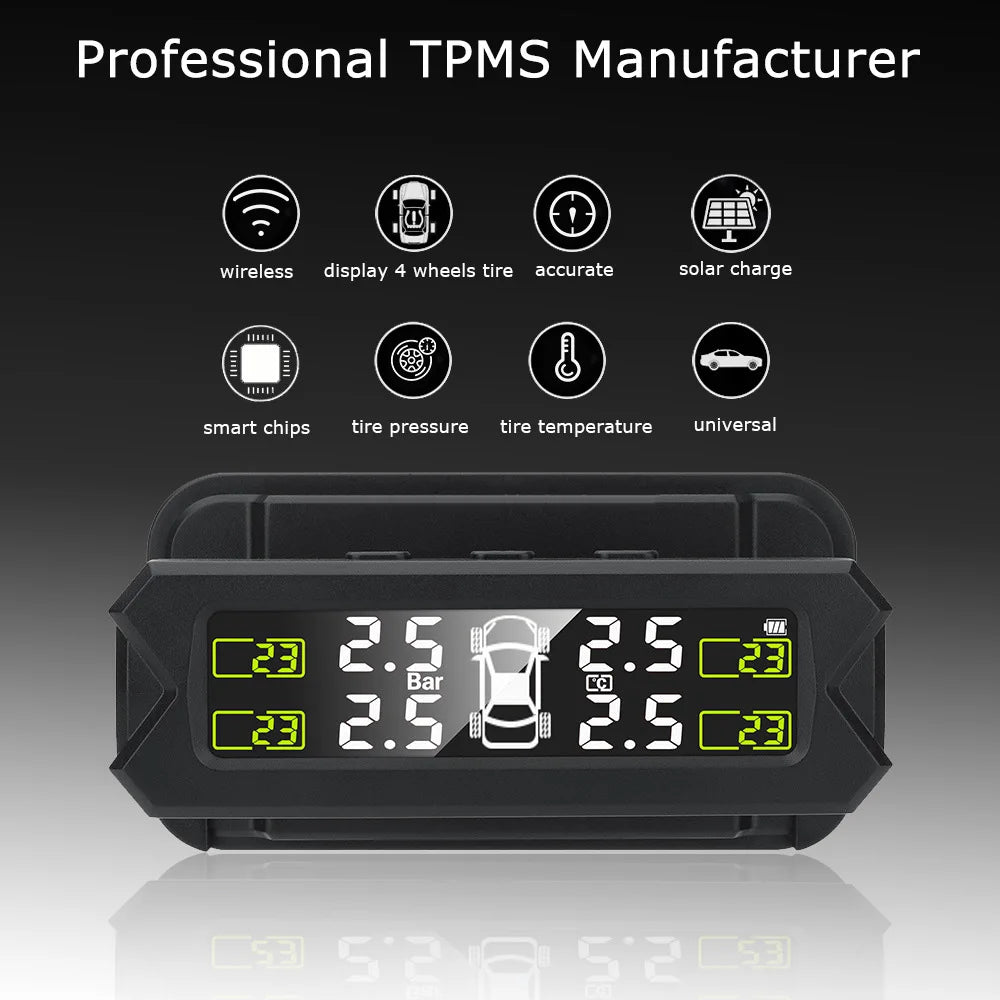 Solar TPMS Car Tire Pressure Monitoring System Sensors Tyre Tester Diagnostic Tools Rotating Holder Test Automotive Accessories